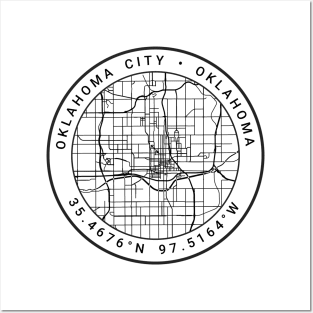 Oklahoma City Map Posters and Art